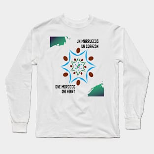 one morocco one heart Proud Morocco Flag Gift Moroccan Lovers For Men's Women's Long Sleeve T-Shirt